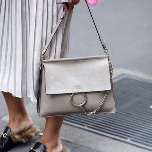 Chloe Faye Bag Gray/Taupe Motty Grey